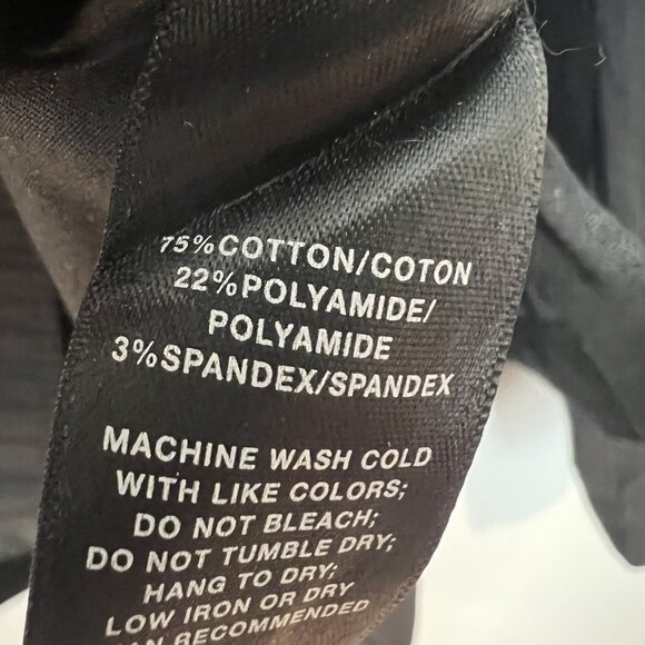 Lafayette 148 Black Henley Blouse Size Medium Long Sleeve Cotton Blend - Picture 7 of 8